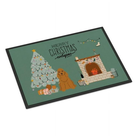 Carolines Treasures CK7658MAT 18 x 27 in. Red Cocker Spaniel Christmas Everyone Indoor or Outdoor Mat
