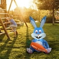 thumbnail image 5 of MXTPOV 3.94Ft Easter Inflatable Outdoor Decoration, Luminous Easter Bunny Carrot Inflatable with LED Lights, Happy Easter Blow up Rabbit for Party, Garden Decor, 5 of 5