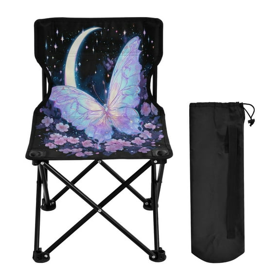 Folding Chair Camping Chair For Camping Picnicking Outdoor Beach and Travel Transparent Beautiful Butterfly