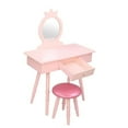 thumbnail image 3 of Imerelez Children's Single Mirror Single Drawer Round Foot Dresser Pink, 3 of 8