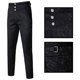 thumbnail image 3 of Ceisia Gift Men's Spring/Summer Casual Suit Pants - Straight Stripe Print Pocket Button Waist Polyester Trousers, 3 of 5