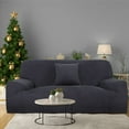 thumbnail image 4 of PiccoCasa Velvet Plush Stretch Sofa Slipcover with Cushion Cover, Dary Gray Medium, 4 of 6