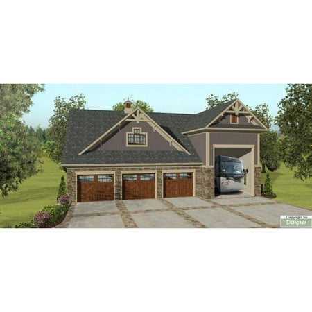 TheHouseDesigners-3328 Construction-Ready Country Garage House Plan with Slab Foundation (5 Printed