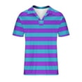 thumbnail image 4 of QATAINLAV Mens Polos T Shirts Casual Oversized Short Sleeve Button Lapel Golf Tee Shirt Fashion Stripe Vacation Beach Tops Purple L Ofertas Relampago de Hoy, 4 of 5