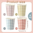 thumbnail image 2 of 100 Pieces,9 oz Gingham Paper Drinking Cups,  4 Colors, Checkered Cups for Hot Cold Beverage, Birthday Party, Travel, Picnic, 2 of 5