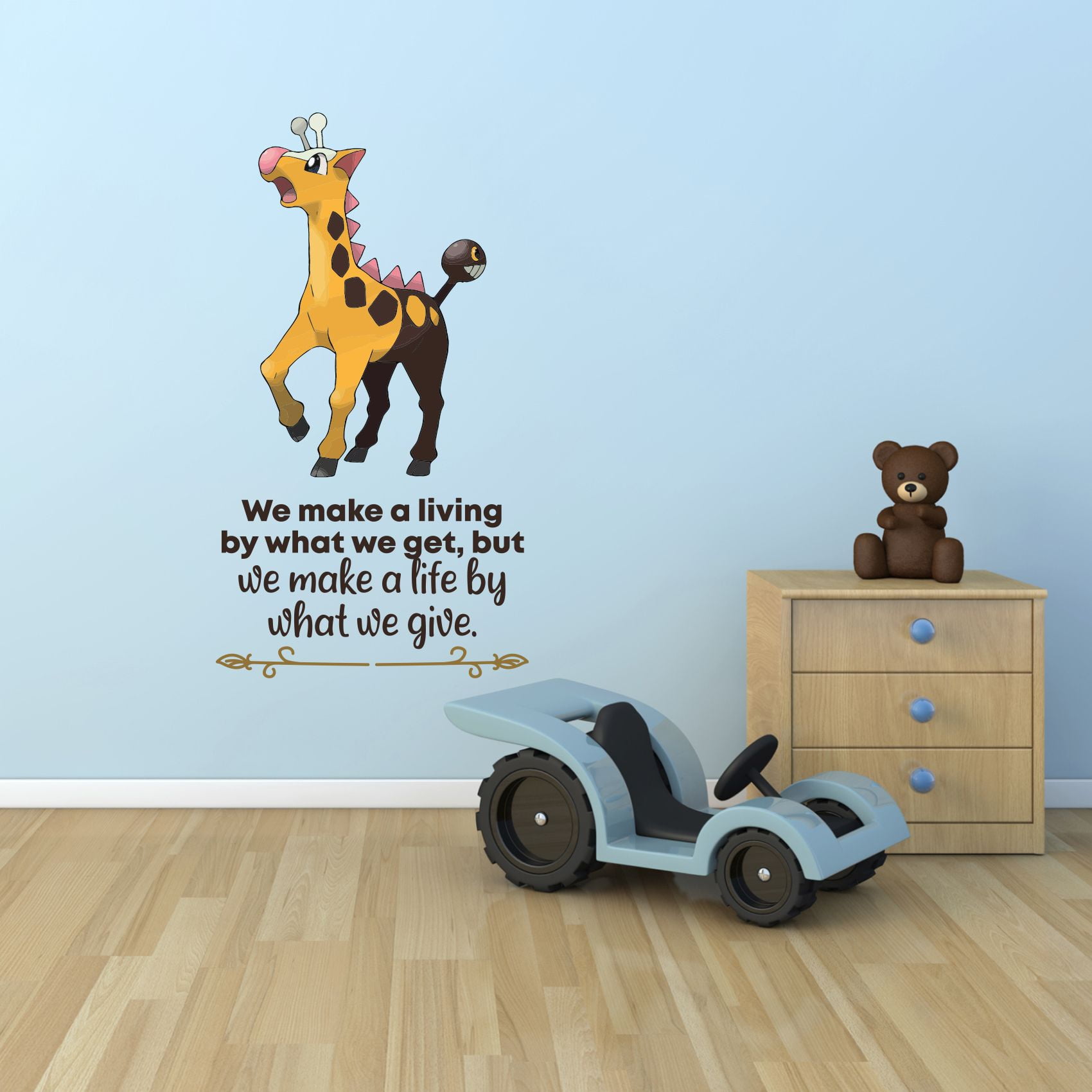 We Give Giraffe Animal Life Quote Cartoon Quotes Decors Wall Sticker