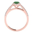thumbnail image 4 of Mauli Jewels Rings for Women 0.70 Carat Diamond And Oval Shaped Emerald Ring 4-prong 10K Rose Gold, 4 of 7
