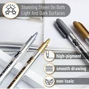 Mr. Pen- Metallic Paint Markers, 6 Pack, Silver and Gold, Silver Paint Marker, Gold Ink Pen