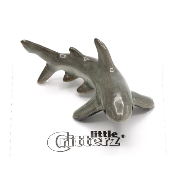 Little Critterz Shark - Great White Shark "Ambush" - Hand-painted Home Decor Animal Decorative Figurine Birthday Gift - Miniature Porcelain Figurine