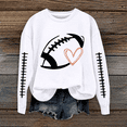 thumbnail image 3 of Football Game Day Sweatshirt for Women Trendy FootBall Heart Graphic Print Pullover Shirt Fall Casual Crew Neck Long Sleeve Mom Shirts Women Soft Loose Sweatshirt Daily Wear, White L, 3 of 6