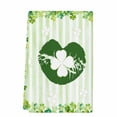 thumbnail image 2 of St. Patrick's Day Kitchen Towels Set of 1, Lucky Shamrock Leaves Lips Green Stripes Absorbent Dish Towels for Kitchen, Microfiber Hand Towel, Quick Drying Tea Towel for Cleaning Decorative Dishcloths, 2 of 7