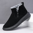 thumbnail image 6 of Fashion Snow Boots For Men Winter Warm Flat Cotton Plush Shoes With Side Zipper Casual Daily Fleece Ankle Boot, 6 of 8