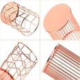 thumbnail image 4 of CNKOO Or Rose Tube de Stockage Maille Stylo Pot Métal Porte-Plume Or Rose Porte-Plume Multifonctions Pot Creux Récipient Rond Fleurs Stylo 2 Pièces, 4 of 7