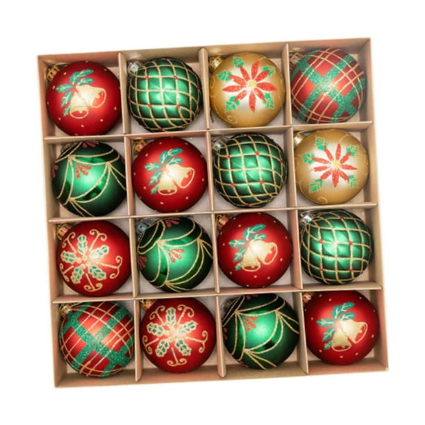 16x Bolas Navideñas Adornos Navideños Colgantes Bolas Colgantes Rojo Verde Oro