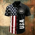 thumbnail image 3 of Homeyce Men's Hawaiian Shirt American Flag Printed Short Sleeve Hawaiian Shirts 4th Of July Button Down 1776-2026 Patriotic Tops 250 Year American Gifts for Independence Day Holiday Shirts,Black XL, 3 of 4