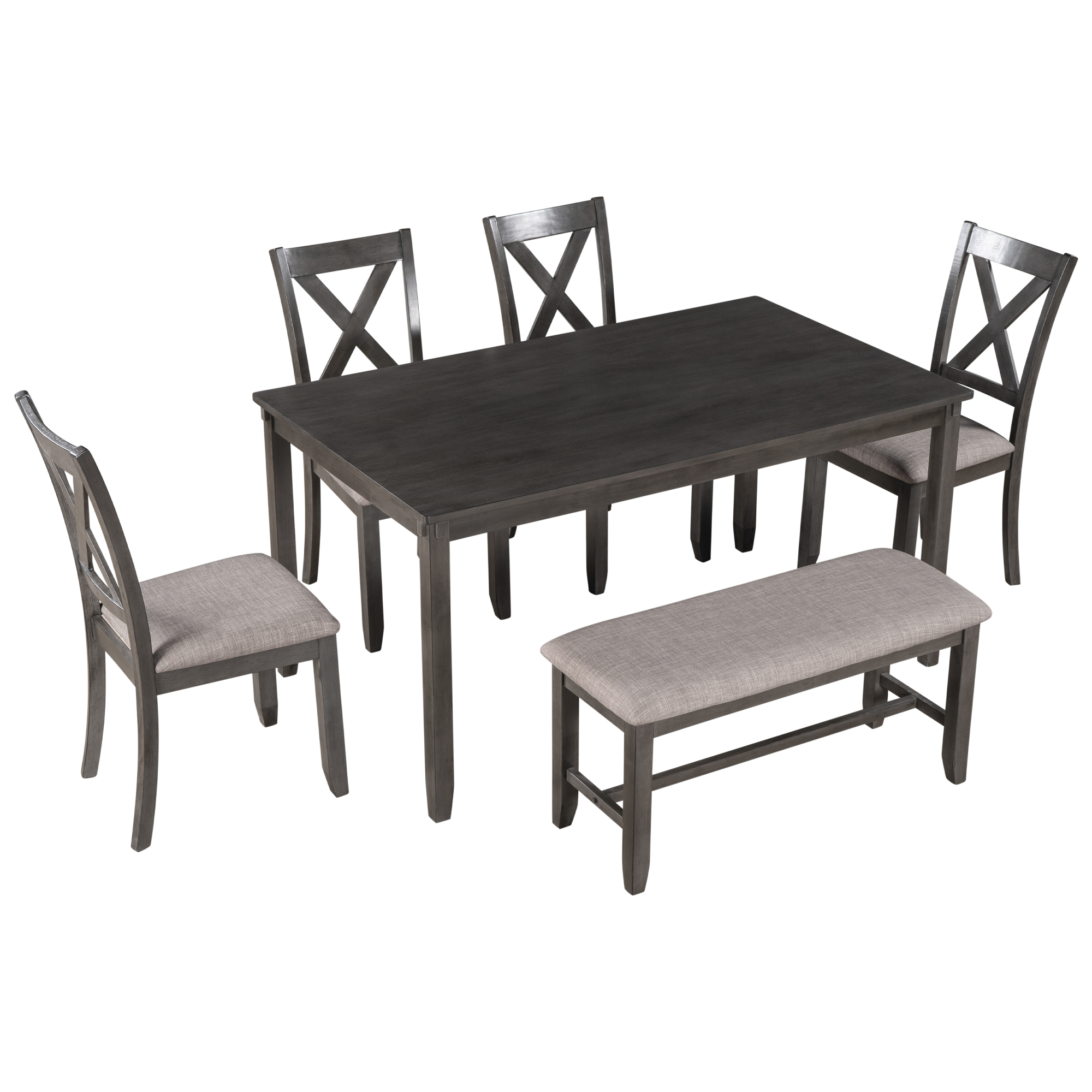 Home Dining Table and Chair Furniture Sets, Wood Veneer Acacia Table