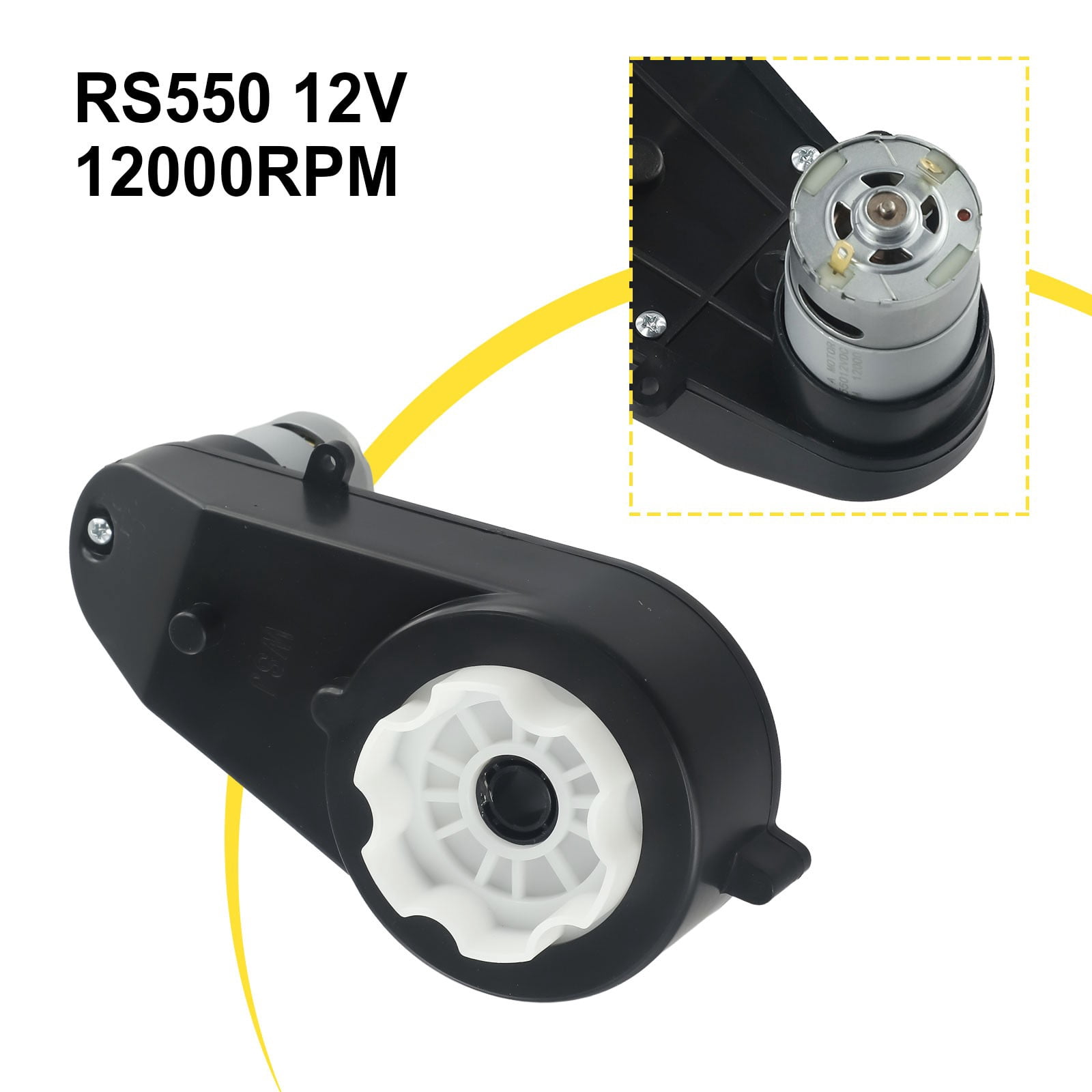 Moteur Électrique RS550 12V 40000 Tr/min - Accessoire Jouet Voiture Enfant Avec Boîte De Vitesses Moteur électrique Rs550 12v Moteur Électrique RS550 12V 40000 Tr/min - Accessoire Jouet Voiture Enfant Avec Boîte De Vitesses Moteur électrique Rs550 12v