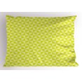 thumbnail image 1 of Green Pillow Sham, Diagonal Squares Divided into Symmetric Triangles in Pastel Shades, Decorative Standard Size Printed Pillowcase, 26 X 20 Inches, Pale Khaki and Yellow Green, by Ambesonne, 1 of 2