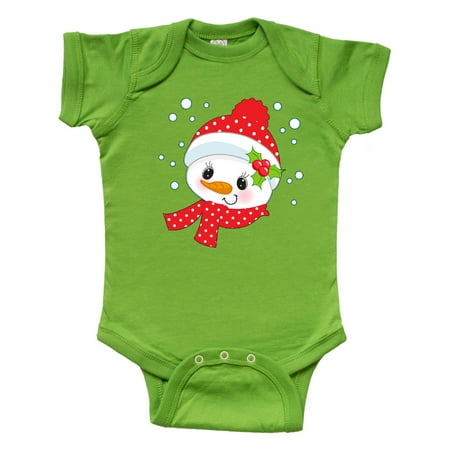 

Inktastic Cute Snow Lady in Red Hat and Scarf Gift Baby Boy or Baby Girl Bodysuit