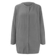 thumbnail image 4 of Baberdicy Women's Solid Long Cardigan, Mid-Length Knit Coat, Library Study & Weekend Brunch , Solid Long Cardigan, Mid-Length Knit Coat, Casual Layer Grey L, 4 of 5
