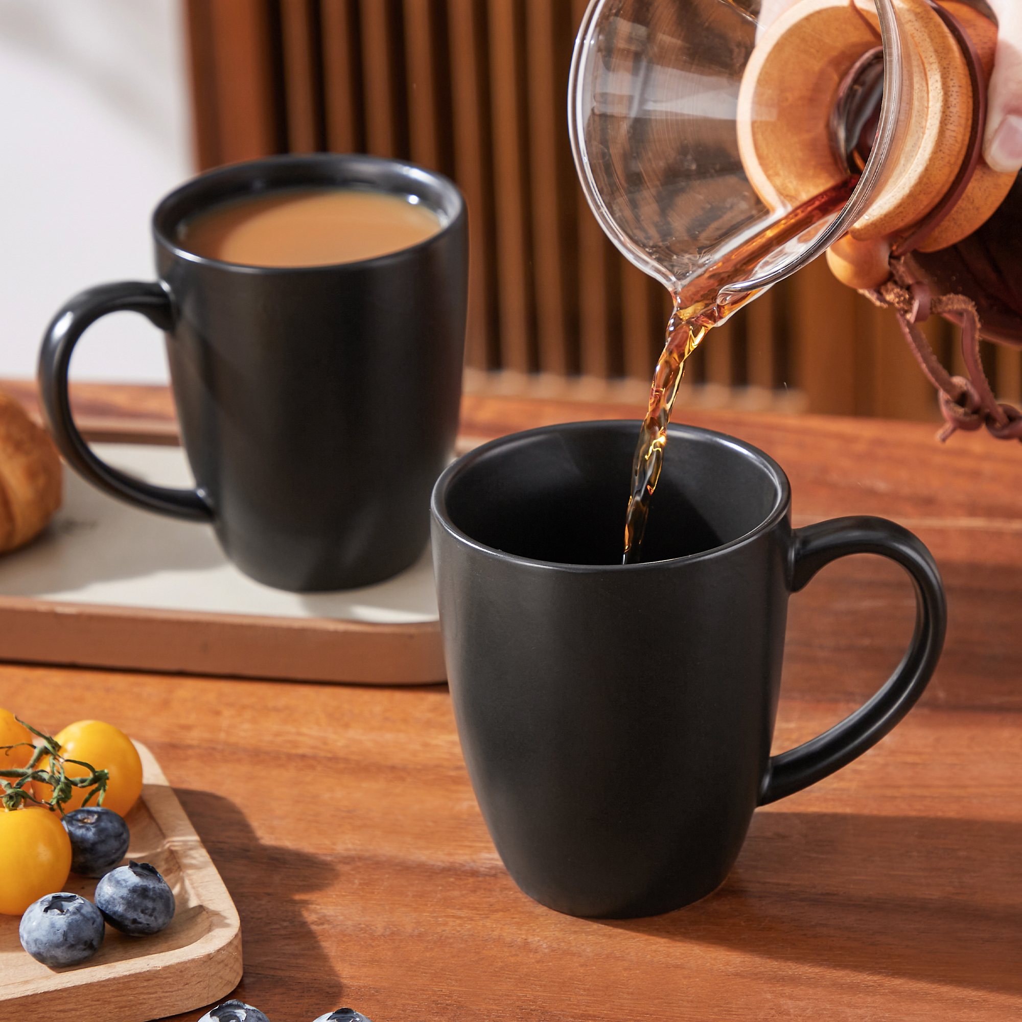 Vancasso 12-Oz Stoneware Coffee Mug Set of 4, Matte Black photo 5