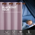 thumbnail image 4 of Deconovo Room Darkening Curtains Grommet Curtain Panels Thermal Insulated Blackout Curtains for Bedroom 55Wx63L inch Light Pink Set of 2, 4 of 6