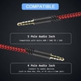 thumbnail image 2 of LinenLoon 2.0M Replacement Audio Cable Compatible with Astro A40 A40TR Gaming Headset. Inline Mute Wire and No Volume Control Cord (Nylone Cord. Red/Black), 2 of 5