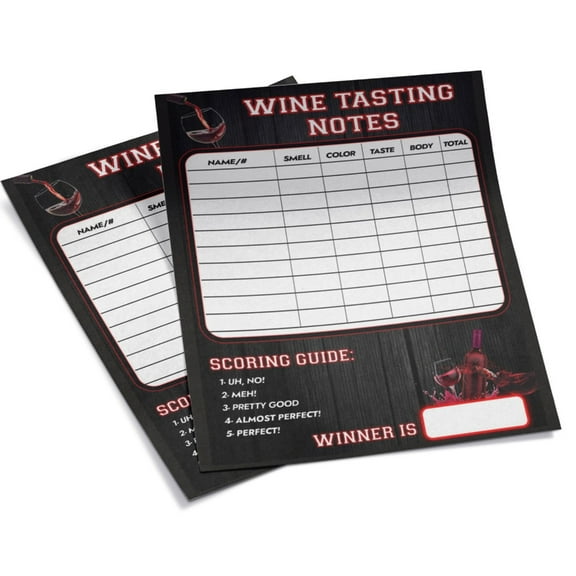 MOMOJIA Handy Wine Evaluation Sheets for Partygoers Pack of 3