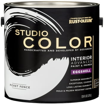 Picket Fence, Rust-Oleum Studio Color Interior Paint + Primer, Eggshell Finish, Gallon