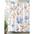 thumbnail image 2 of Shower Curtains Coral Starfish Shell Bath Curtain Marine Life Waterproof Bathroom Shower Curtain Set with Hooks Decoration 72 x 84 Inches, 2 of 7