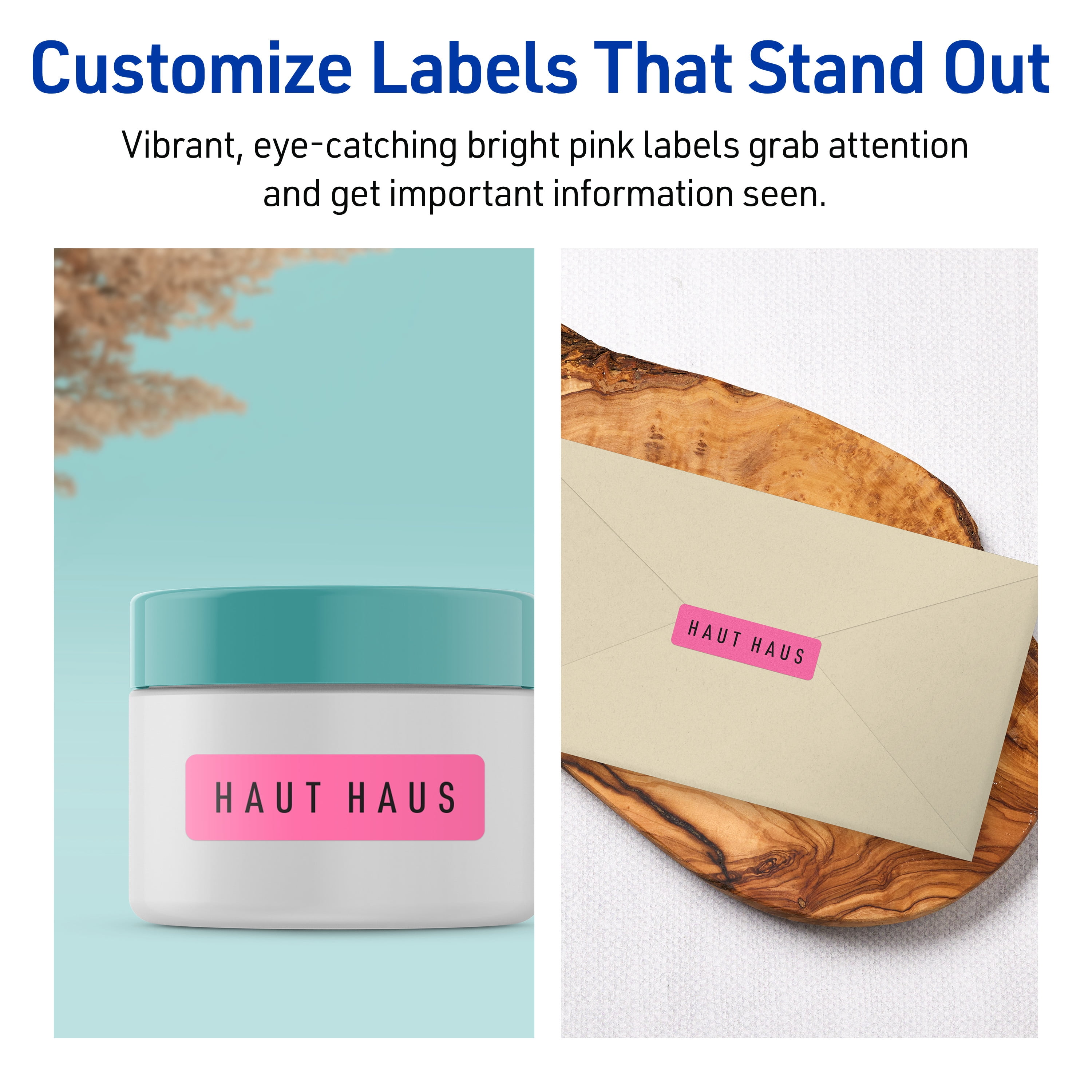 Avery Printable Rectangle Labels, Bright Pink, 0.5" x 1.75", 4,800ct