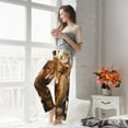 thumbnail image 4 of Uemuo Adorable Calf Butterflies Champagne Pattern Women's Wide Leg Palazzo Lounge Pants with Pockets Light Weight Loose Comfy Casual Pajama Pants-Medium, 4 of 9