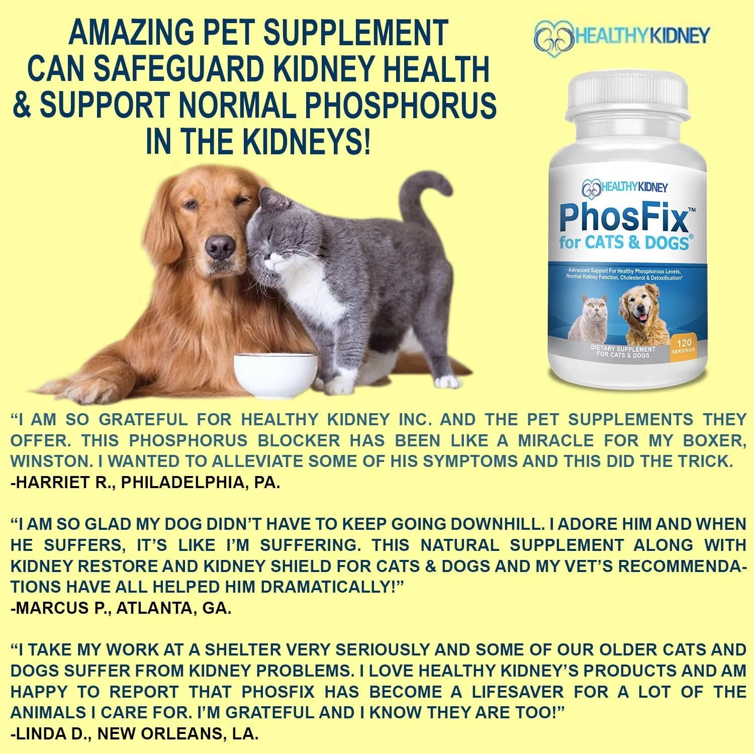 Health Kidney PhosFix for Cats & Dogs: Restores Kidney Health Naturally