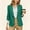 #035-Green, variant on Womens Blazer Three Quarter Sleeve Open Front Lapel Collar Solid Work Jacket with Pockets for Office Casual Gift