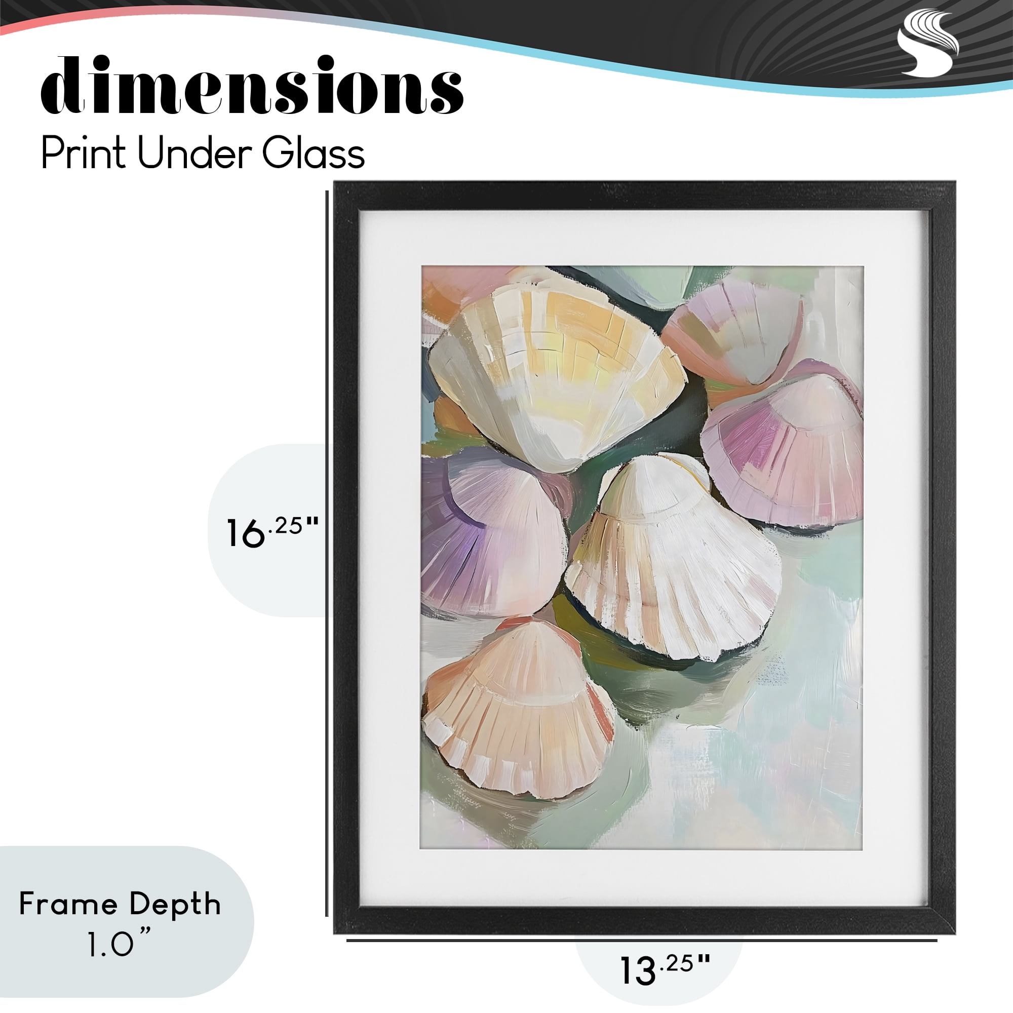 Stupell Industries Pink Seashells Marine Collection Black Framed Print Under Glass, design by The Prints Vibe