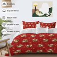 thumbnail image 3 of Santa Claus Reindeer Comforter Set Twin Size, Christmas Snowflakes Winter Red Soft Bedding Set for Man Woman, 4 Pieces Duvet Cover Set with Fitted Sheet, 2 Pillowcases, 3 of 9