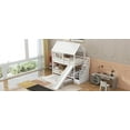 thumbnail image 6 of Newest Twin Over Twin House Bunk Bed Solid Pine Wood for Bedroom with Trundle, Slide and Storage Staircase, White, 6 of 13