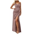 thumbnail image 2 of Bnwani Womens Summer Dresses,Ladies Dresses,Slit,Elegant,Solid,Slim Fit,Pink,M, 2 of 6