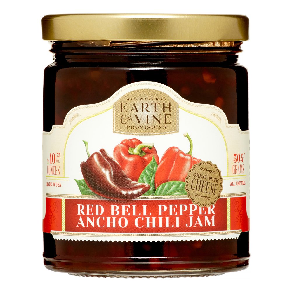 Earth & Vine Provisions Red Bell Pepper & Ancho Chili Jam, 10 Oz
