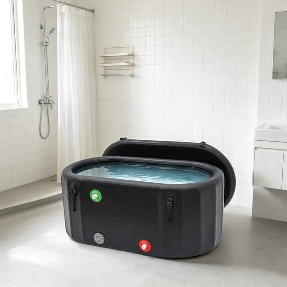 72.65 Gal Large Capacity Inflatable Ice Bath Tub, Leakproof PVC Cold Plunge Pool with Air Pump for Indoor Outdoor Use