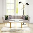 thumbnail image 3 of Glam Ivory Channeled Velvet with Gold Sofa, 3 of 10