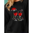 thumbnail image 7 of Nygoyerh Women Cute Sweatshirts Loose Pullover Rhinestone Wine Glass Print T-shirts Long Sleeve Pullovers Casual Tops Fall Workout Tops, 7 of 7