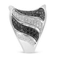thumbnail image 4 of 14k White Gold 1.25ct TDW Treated Black Round Diamond Cocktail Ring Band(H-I ,SI1-SI2), 4 of 5