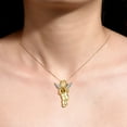 thumbnail image 3 of Rylos 14K Yellow Gold Guardian Angel Necklace with 6X4MM Tiger Eye & Sparkling Diamonds -  18" Chain Exquisite Birthstone Jewelry, 3 of 8
