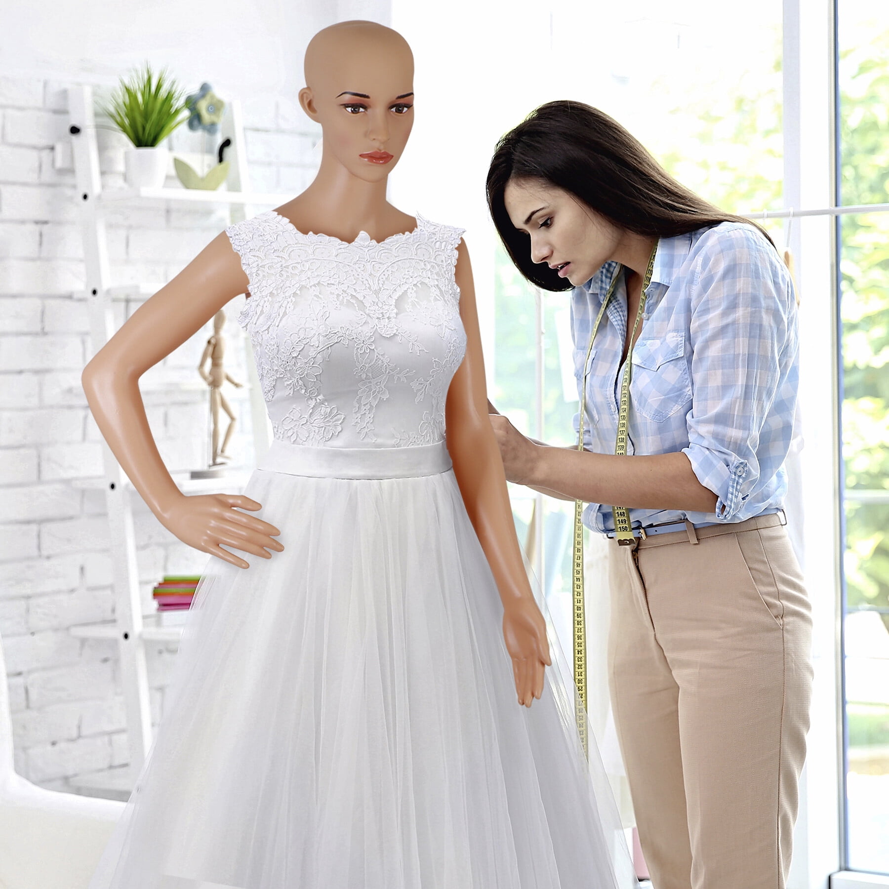 ZENY Adjustable Posture Realistic Female Torso Mannequin, 69" Full Body Display, New