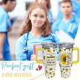 thumbnail image 3 of Nurses Gifts Nurse Tumbler with Handle & Straw - 40 oz Nurse Life Sunflower Cup Coffee Mug Gifts for Women, Graduation, Appreciation, Nurses Week, 3 of 7