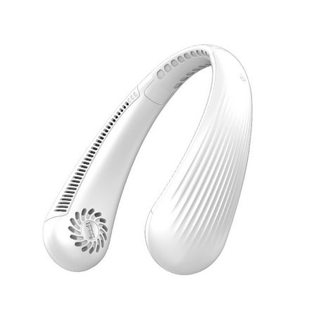 

iaksohdu Bladeless Neck Fan 8 Hours 3 Speeds Adjustable Angle Hands Free Quiet 360 Degree Cooling Headphone Design USB Rechargeable Neck Cooler Outdoor