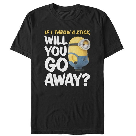 Men's Despicable Me Minion Go Away Graphic Tee Black X Large