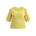 thumbnail image 2 of Terra & Sky Women’s Plus Size Crinkle Knit Top with Short Sleeves, Sizes 0X-5X, 2 of 5