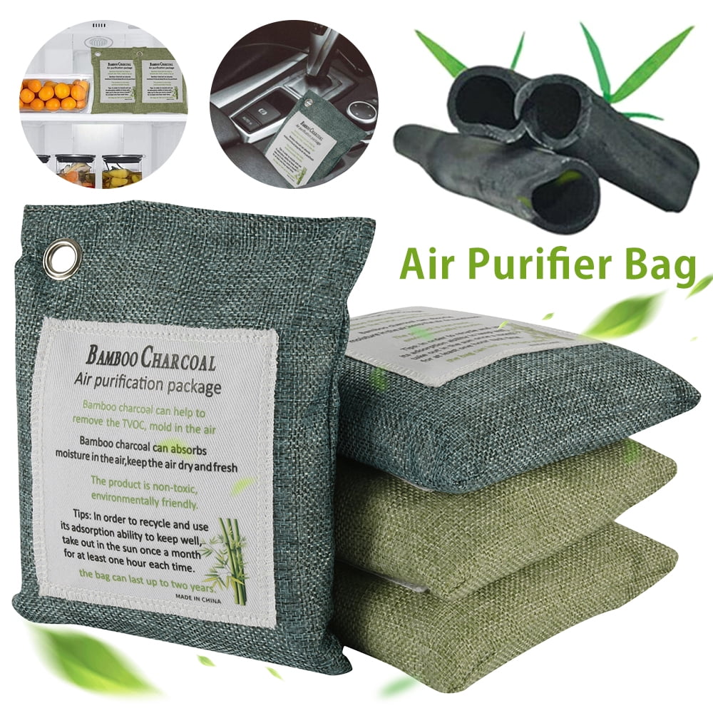 ODOMY Bamboo Charcoal Air Purifying Bag, 200g 4Pack Natural Air